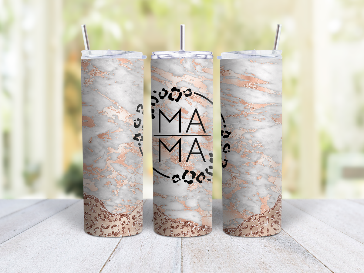 Mama Gold Marble Cheetah Tumbler