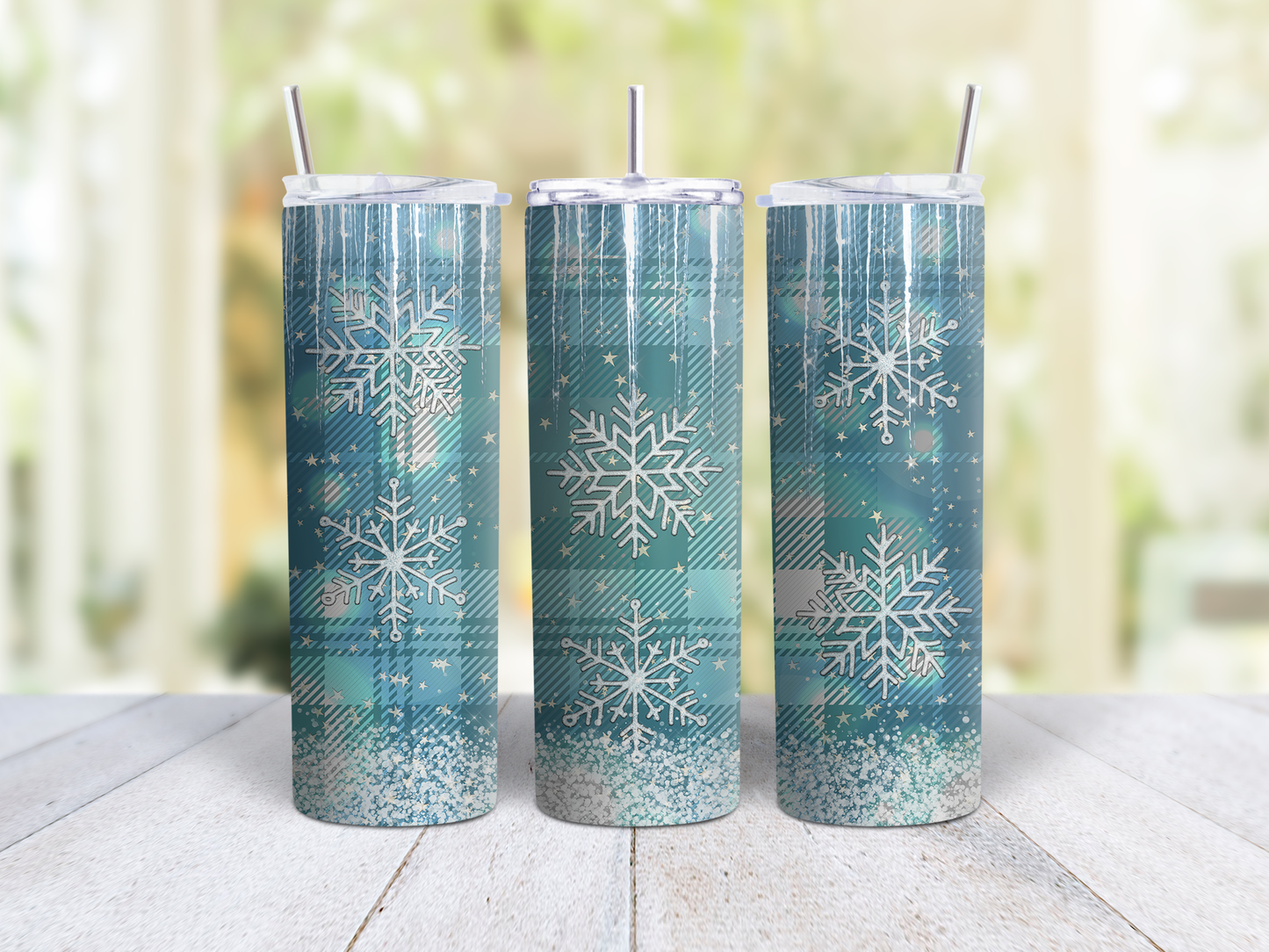 Snowflakes Blue Tumbler