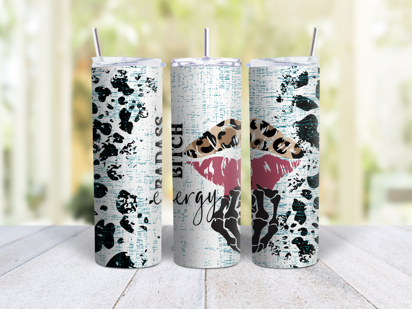 Bad Bitch Energy Cow Print Tumbler