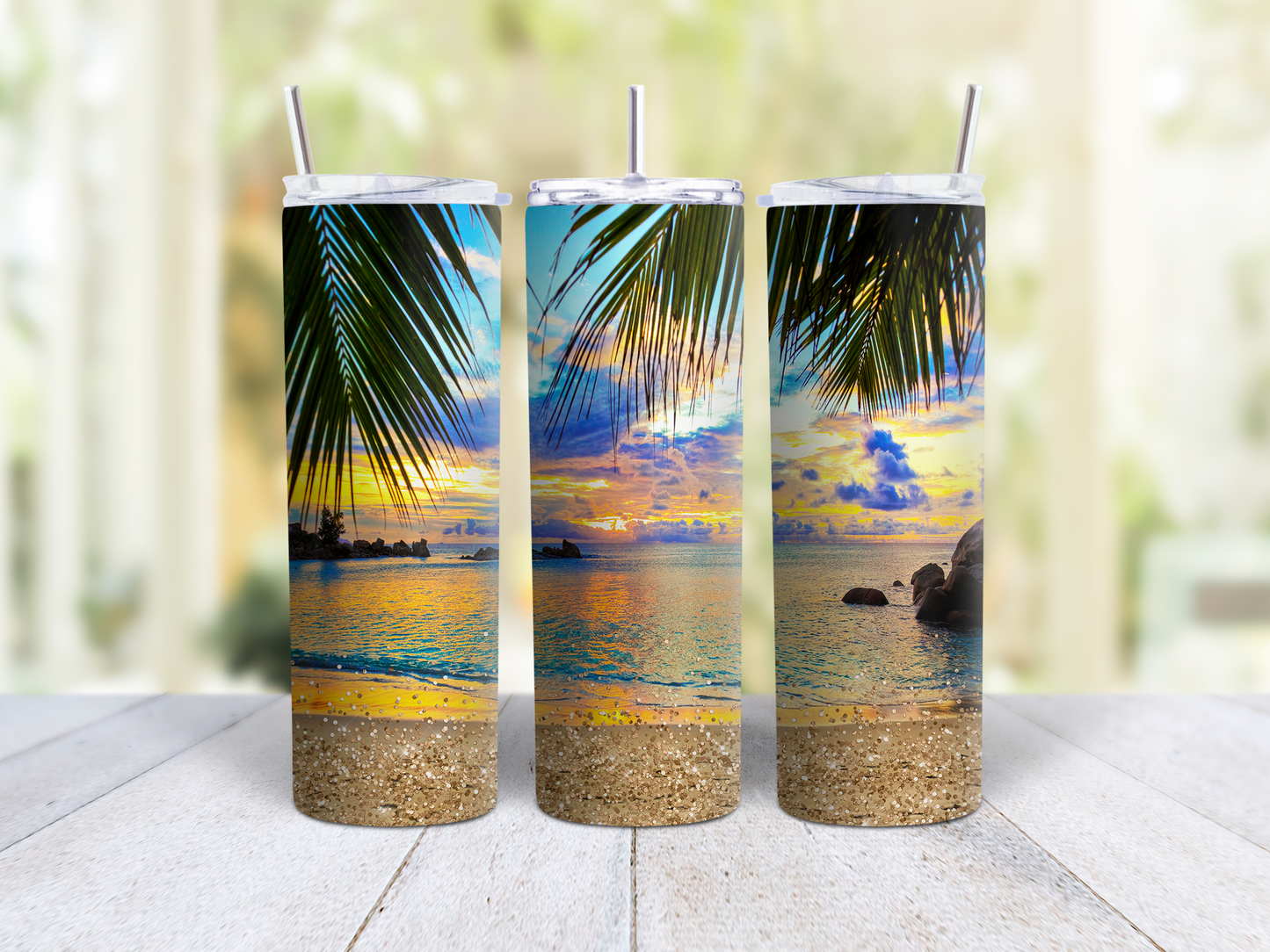 Beach w Sunset Tumbler