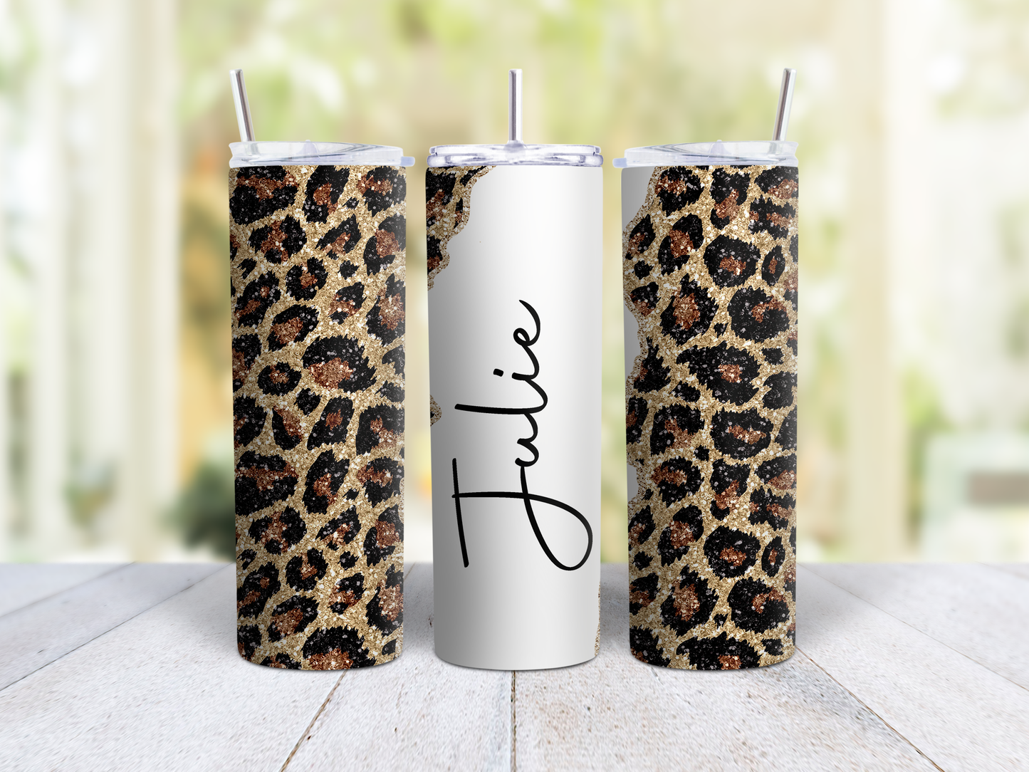 Cheetah Print Personalized Tumbler