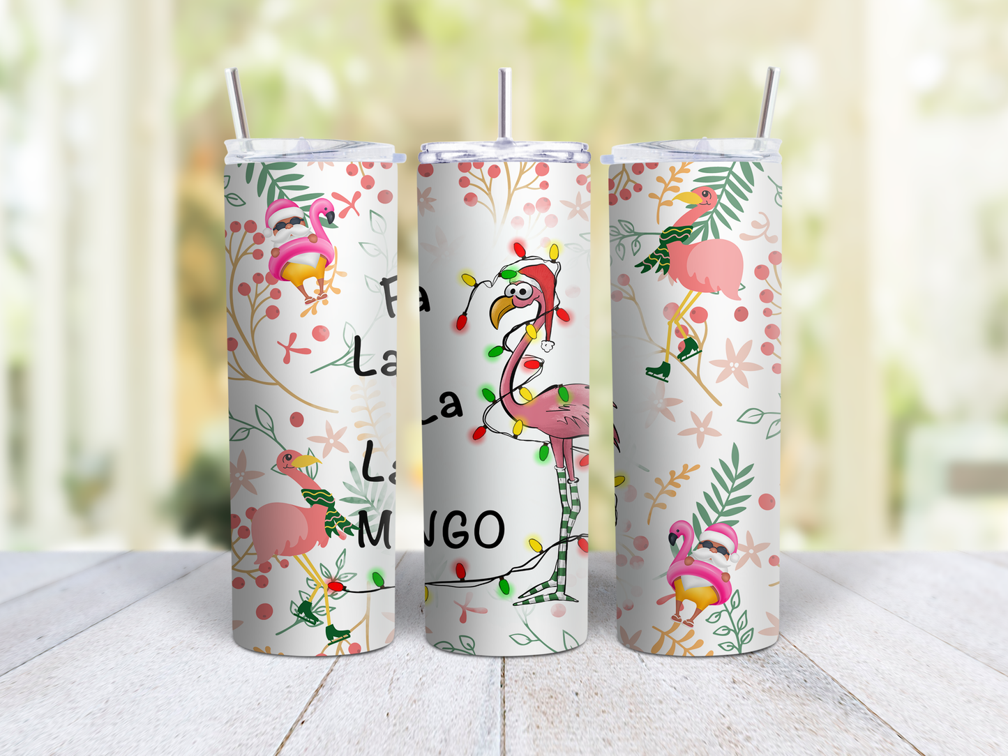 Fa La La La Mingo Christmas Flamingo Tumbler