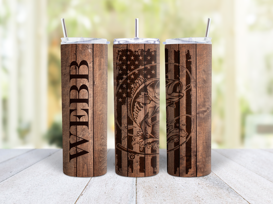 Fish Flag Wood Tumbler
