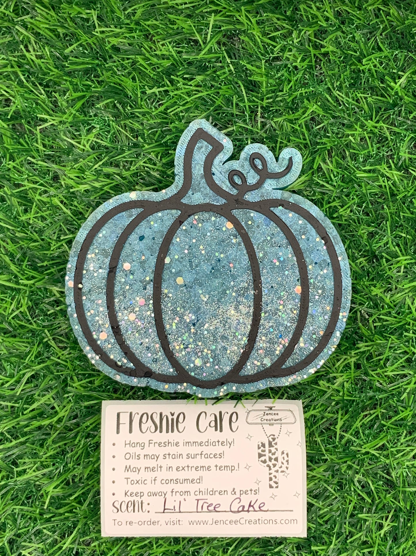 Teal Pumpkin with Glitter Car Freshie