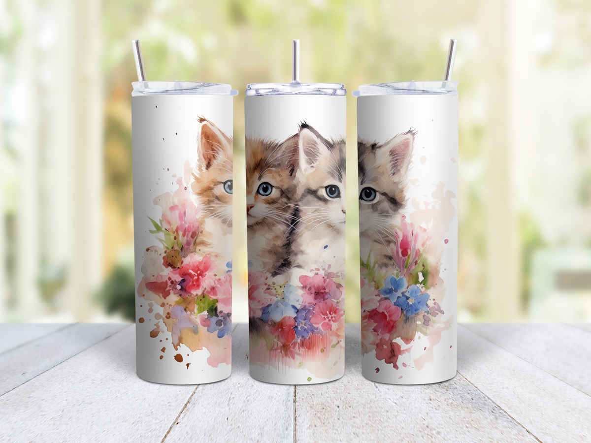 Kitten Watercolor Tumbler