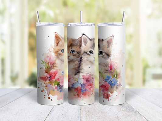 Kitten Watercolor Tumbler