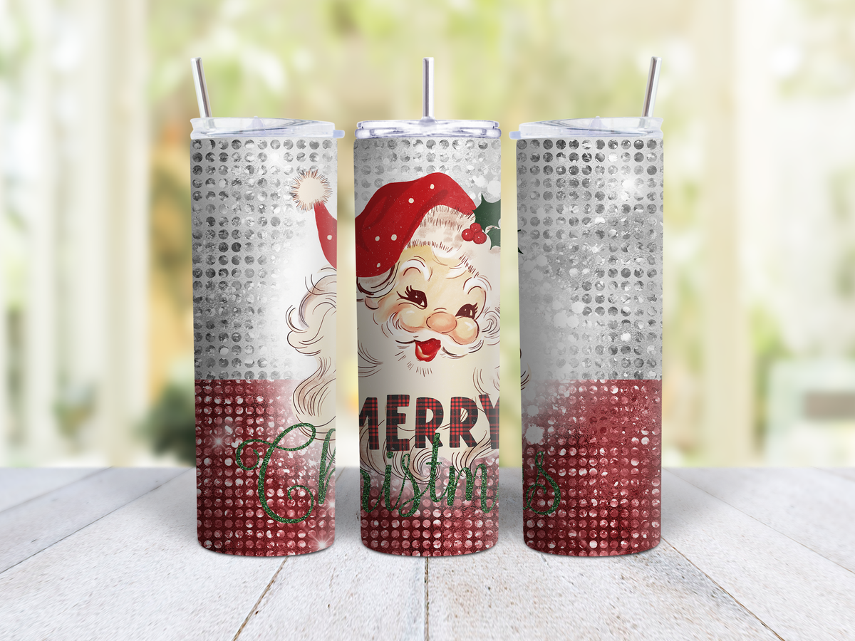 Merry Christmas Santa Glitter Tumbler