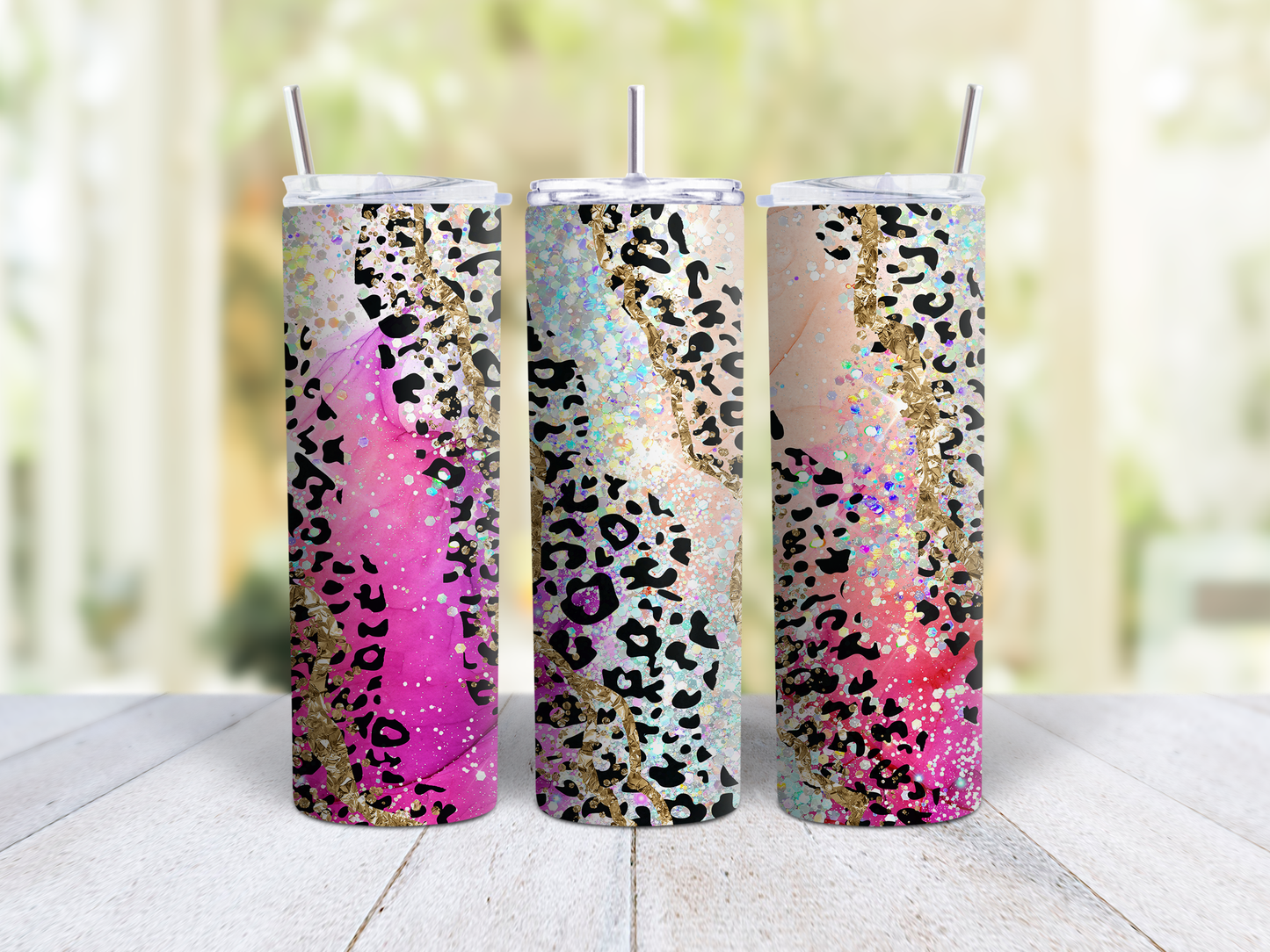 Rainbow Leopard Agate Tumbler